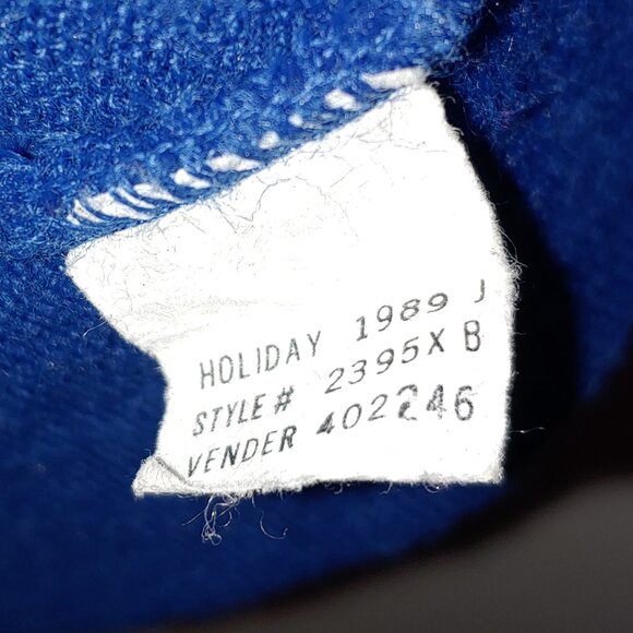 IZOD LACOSTE Holiday 1989 Orlon Acrylic V-Neck Buttons Cardigan Blue Size 1X Big - Picture 4 of 8